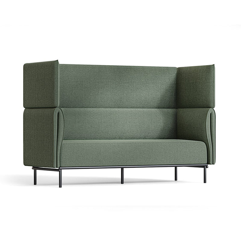 Angled view of Velto 3 Seater Lounge in olive upholstery