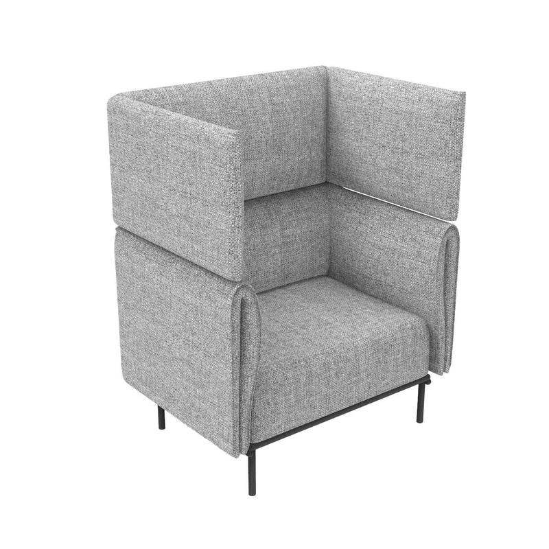 Velto 1 Seater Acoustic Lounge in light grey green upholstery