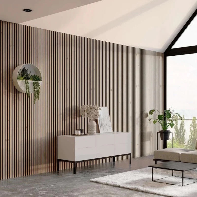 Acoustic Wood Slat Wall Panel – 240cm Oak Veneer