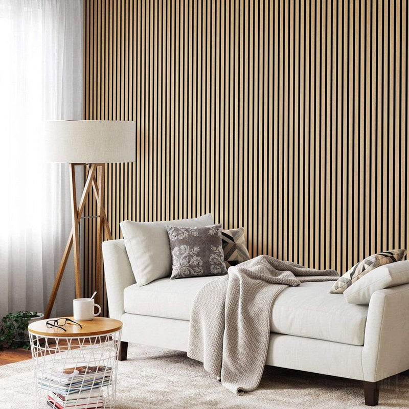 Acoustic Wood Slat Wall Panel – 240cm Oak Veneer