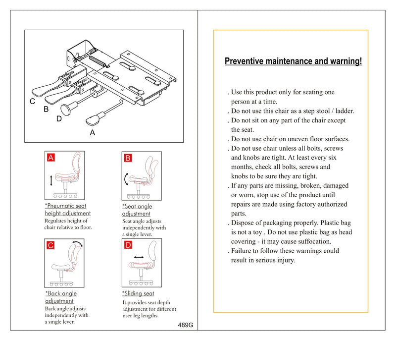 Atlas chair 4 lever control