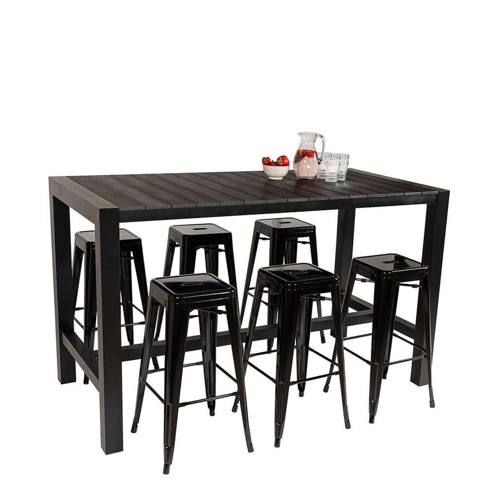In & Outdoor Bar Table Black