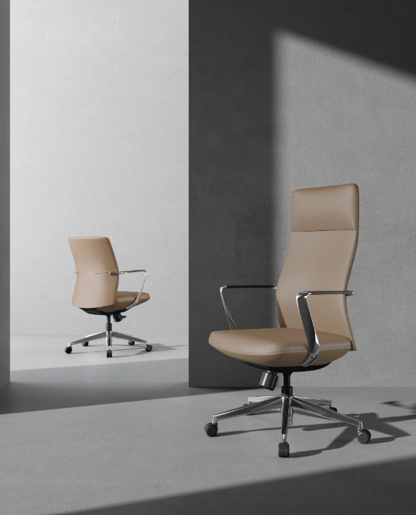 CSXpress Director High Back tan leather executive office chair