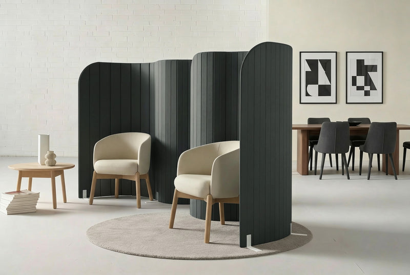 StrataCurve acoustic room divider for open plan office privacy
