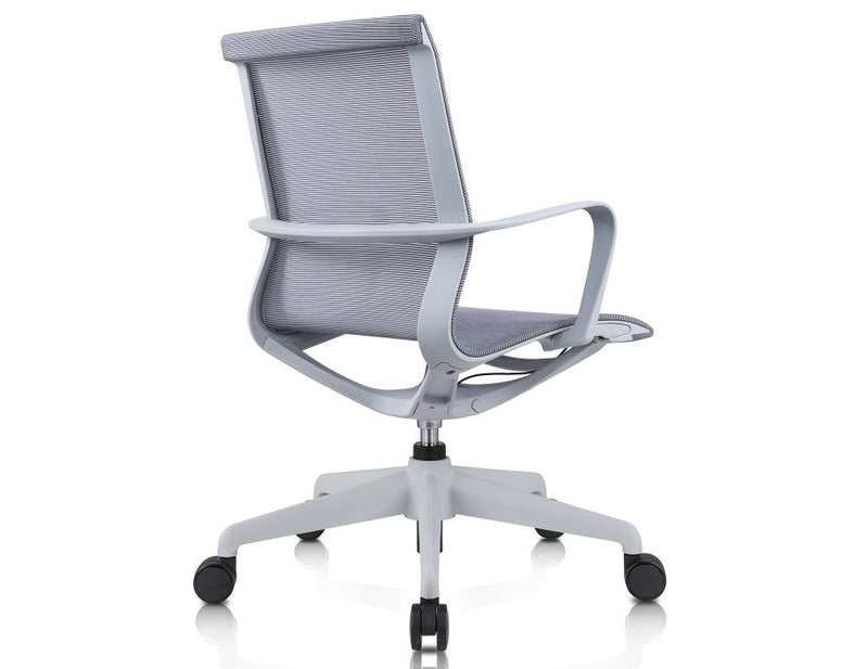 Lunar Low back Office Chair - Light Grey Frame - Light Grey Mesh