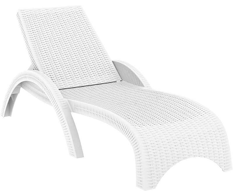 Siesta Fiji white commercial sun lounger without cushion