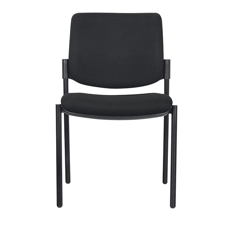 Endura Visitor Chair front view with black fabric upholstery