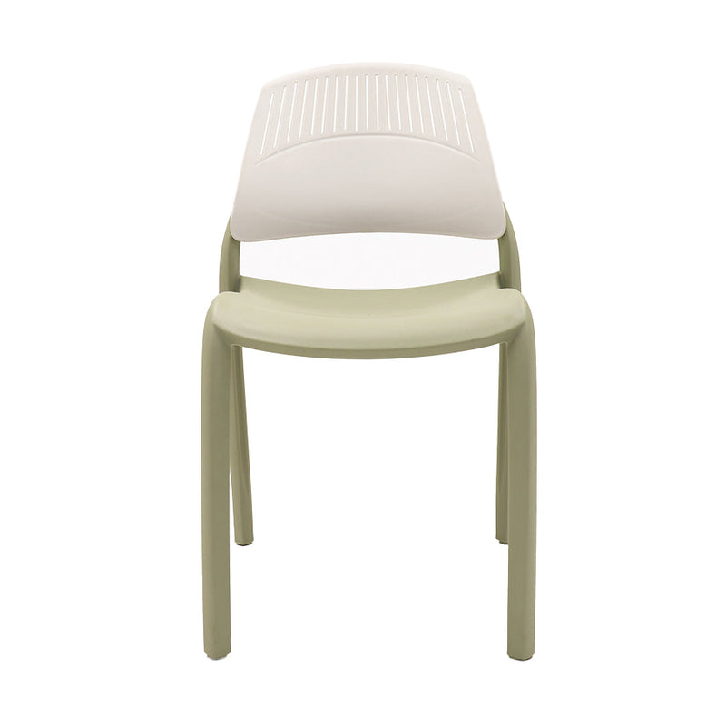 Flexi Stacking Chair with Backrest in green and white front view