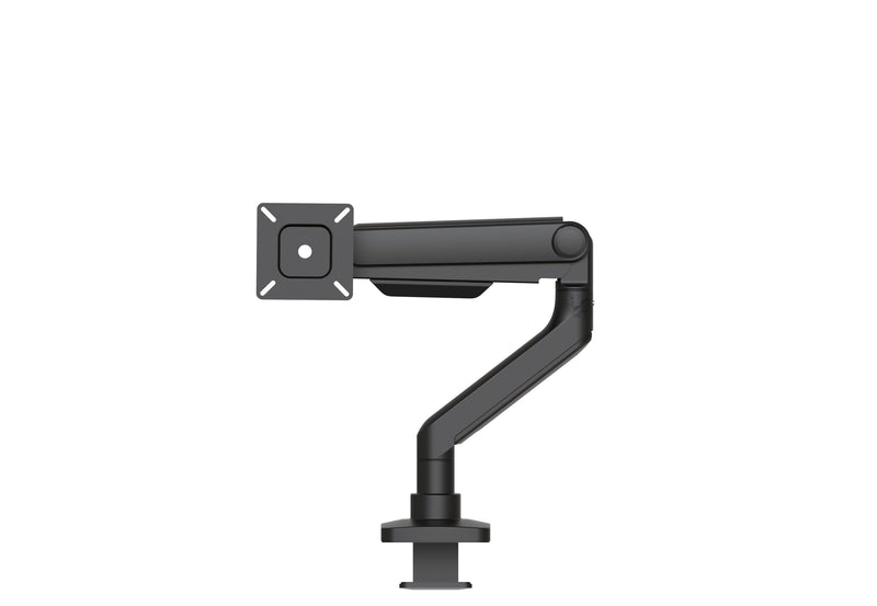 Forge Single Monitor Arm in black shown from the front