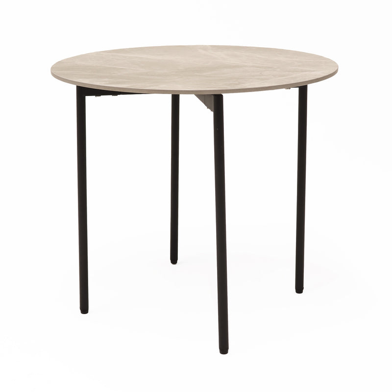 Nido Stone Side Table with Grey Carrara top and black frame