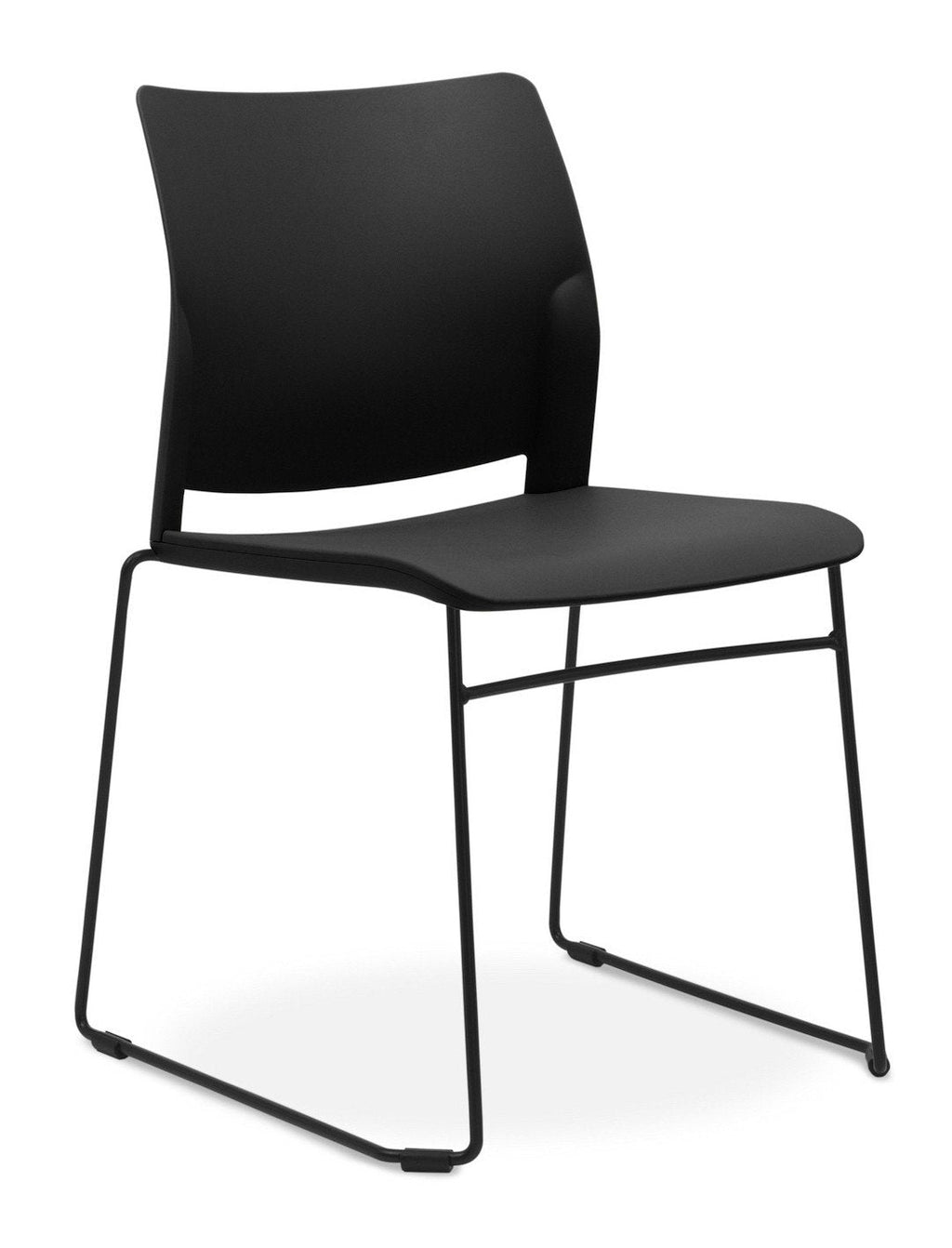 CS O2 Sled Black Visitor Chair