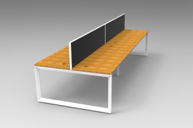 Double Sided Workstations with Screens 2, 4 & 6 person Loop leg - Four Person Cluster - pimp-my-office-au