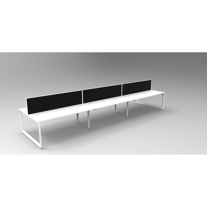 Double Sided Workstations with Screens 2, 4 & 6 person Loop leg - Four Person Cluster - pimp-my-office-au