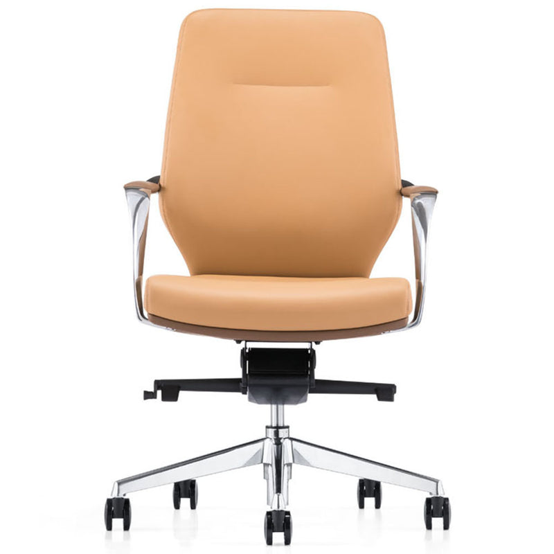 ELON-Beige-PU-Leather-Medium-Back-Executive-Office-Chair