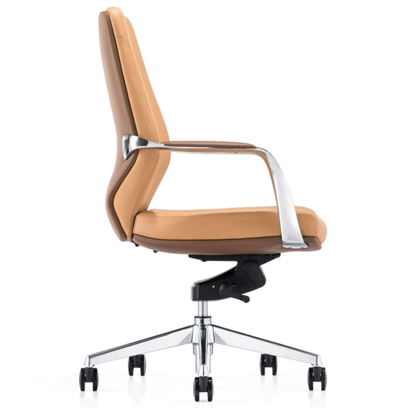 ELON-Beige-PU-Leather-Medium-Back-Executive-Office-Chair