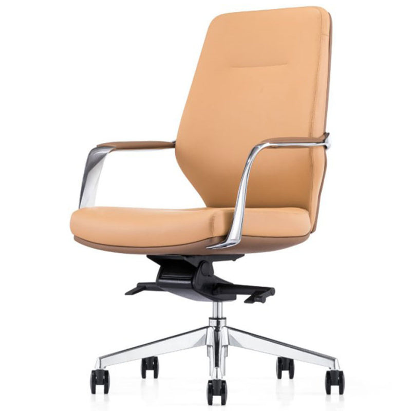 ELON-Beige-PU-Leather-Medium-Back-Executive-Office-Chair