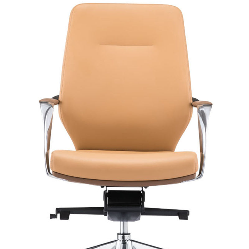 ELON-Beige-PU-Leather-Medium-Back-Executive-Office-Chair