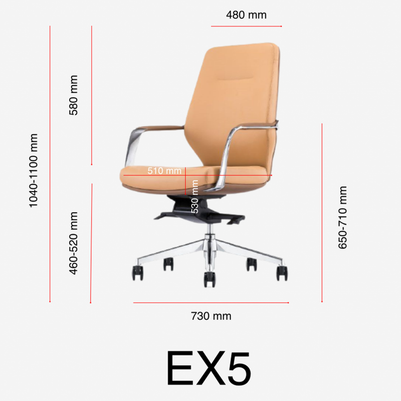 ELON-Beige-PU-Leather-Medium-Back-Executive-Office-Chair