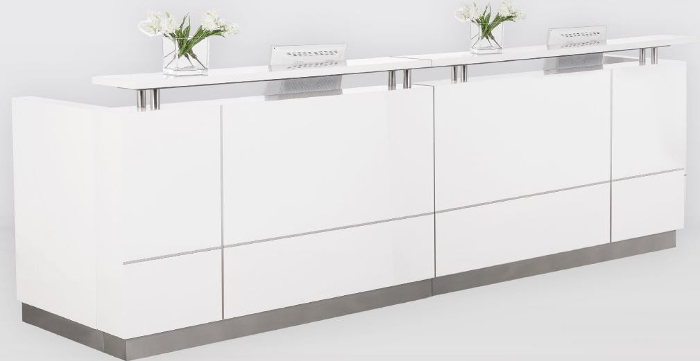 Hugo Plus Reception Desk Gloss White Counter