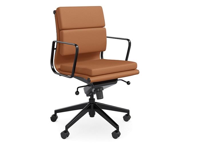 Milano Mid Back Chair – Tan & Black