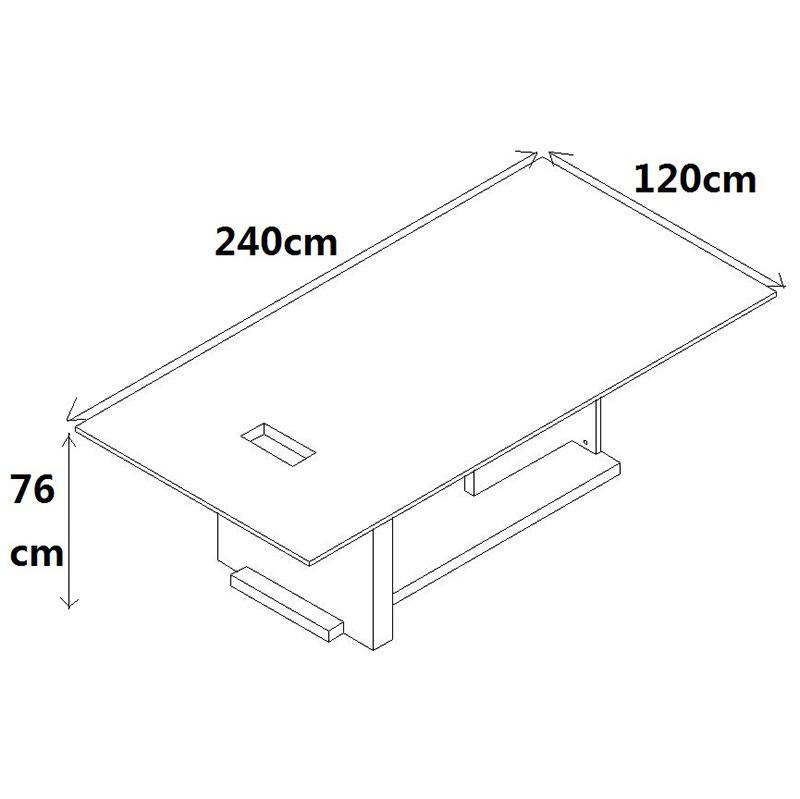 ZEA Boardroom Table 2.4M - Mahogany Colour