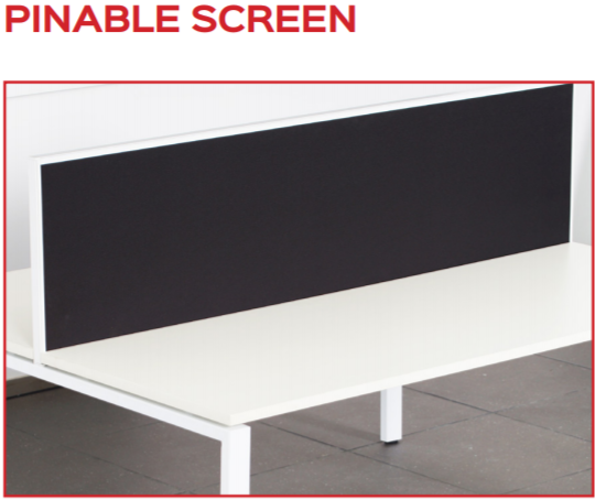 Double Sided Workstations with Screens 2, 4 & 6 person Loop leg - Four Person Cluster - pimp-my-office-au