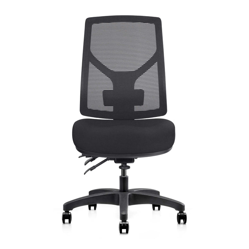 Gust Heavy Duty Ergonomic Mesh Chair front view without arms