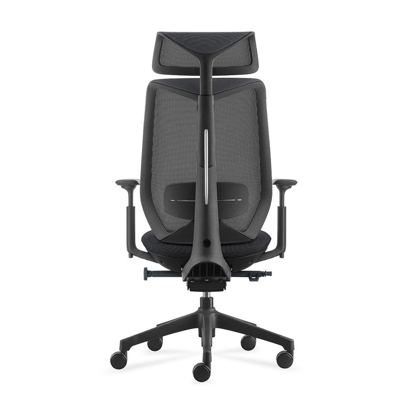 Rear view of Titan High Back Chair mesh back and lumbar support