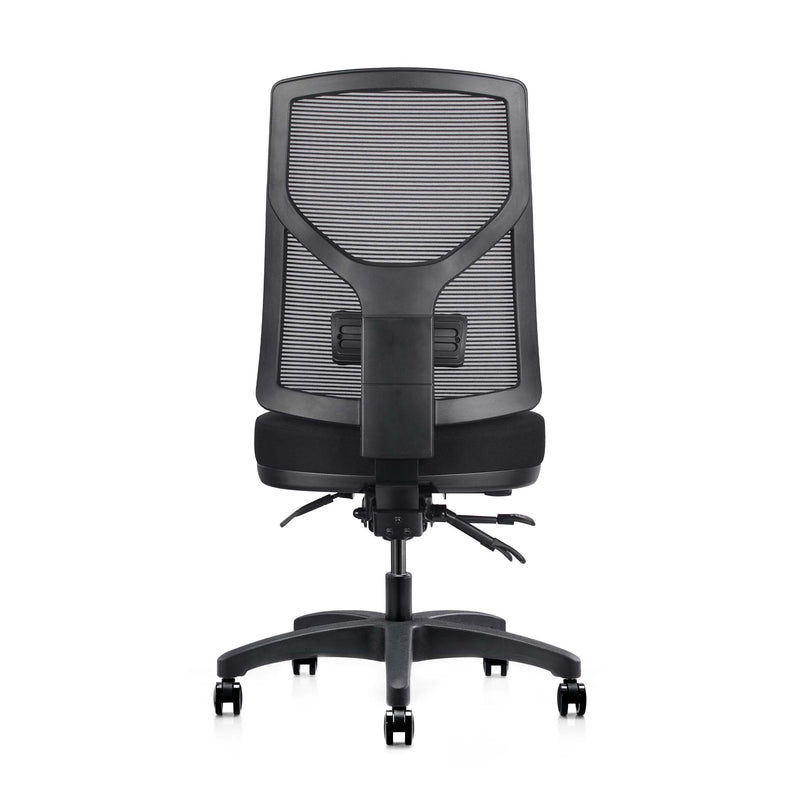 Gust Heavy Duty Ergonomic Mesh Chair rear view without arms