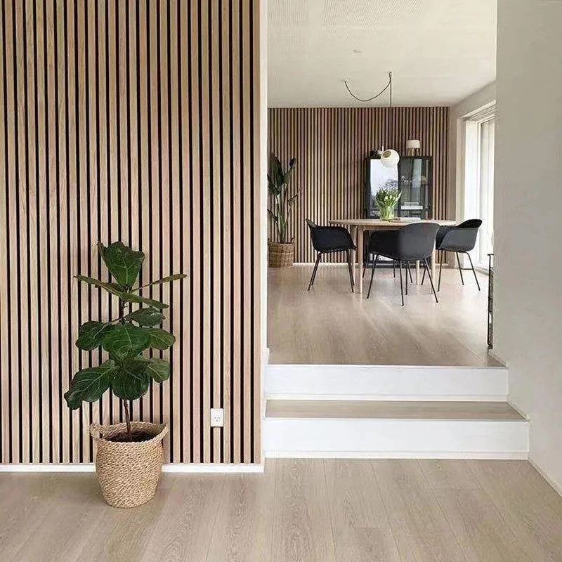 Acoustic Wood Slat Wall Panel – 240cm Oak Veneer