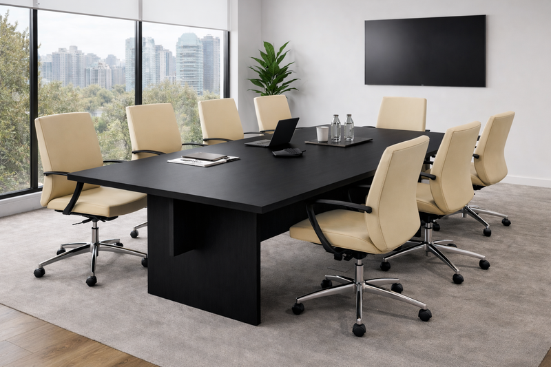 Axel Boardroom Table large commercial meeting table with panel legs in corporate boardroom