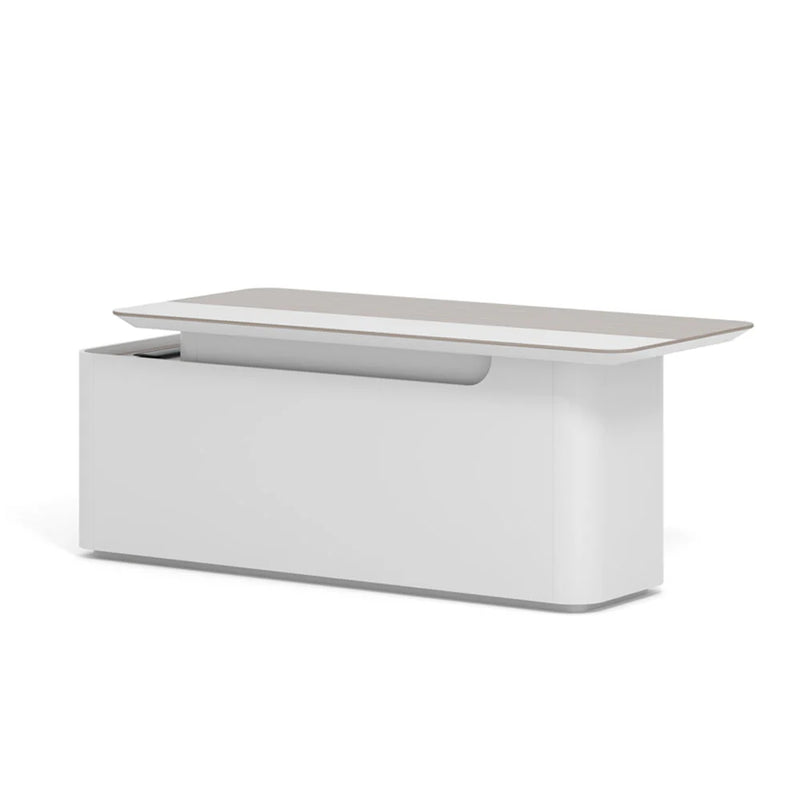 Axiom Executive Desk Right Return – White with LED light