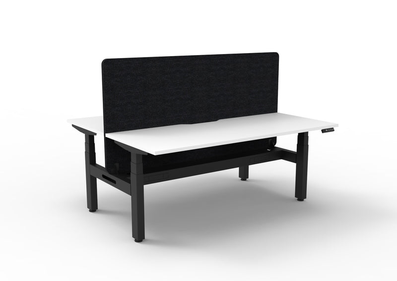 back to back height adjustable desk setup for commercial office