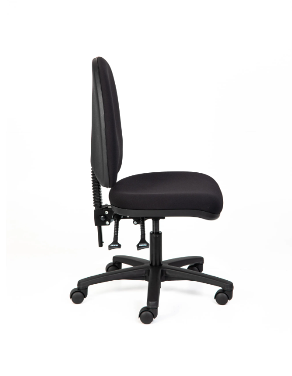 Commercial ergonomic office seating with adjustable back support