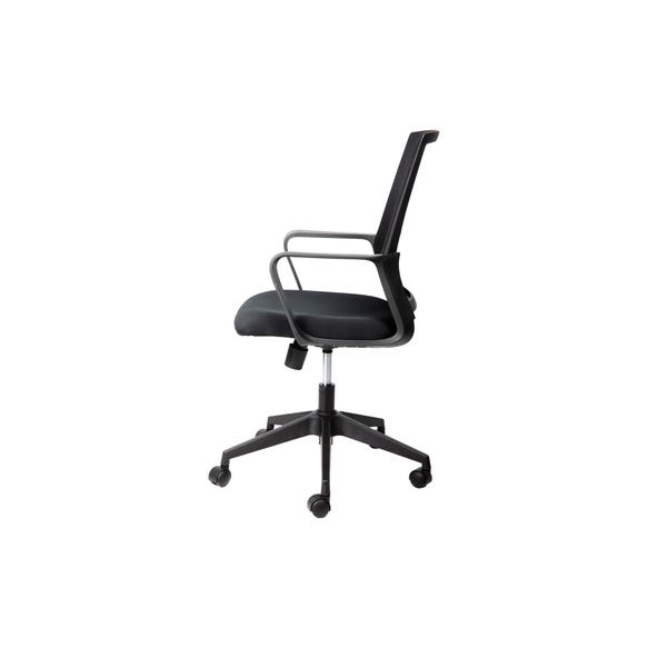 Black mesh office chair with ergonomic seating support