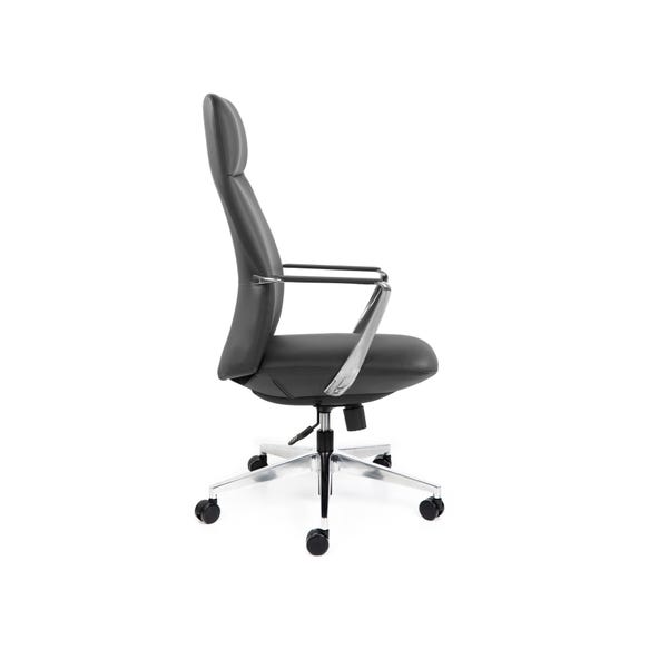Premium high back leather office chair with alloy arms and base