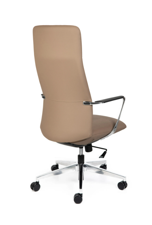 Modern tan leather office chair for professional commercial fit outs
