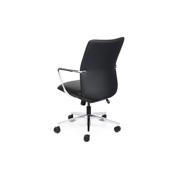 Ergonomic mid back executive office chair with alloy arms and base