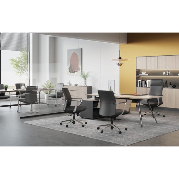CSXpress Director Mid Back black leather executive office chair