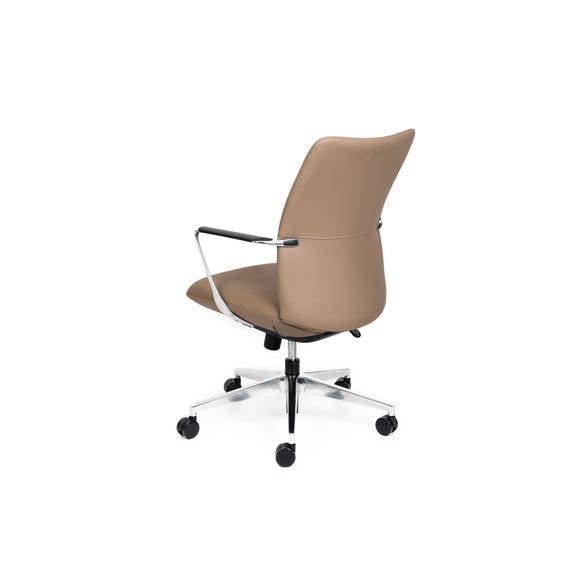Modern executive desk chair with polished alloy arms