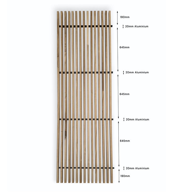 Hardwood Slat Wall & Fence Cladding – Oak Finish – 2700mm x 545mm