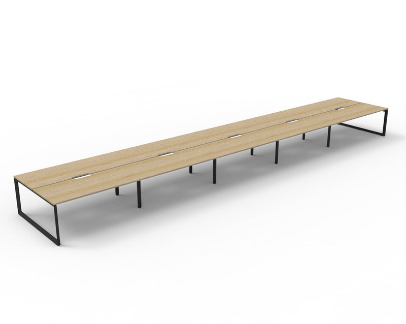 Back to back commercial office desks with cable management 10 person