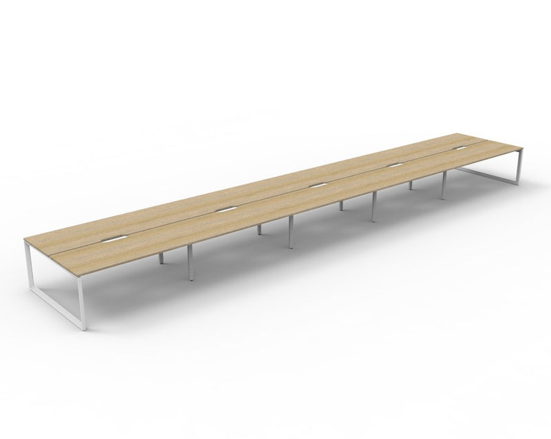 Shared office workstation layout with loop leg frame white legs