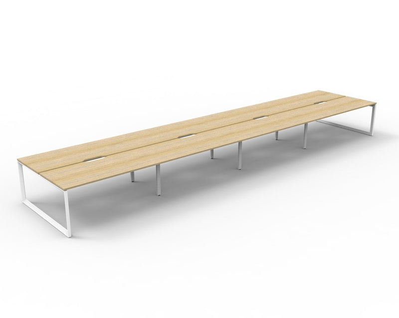Corporate office workstation with recessed leg access