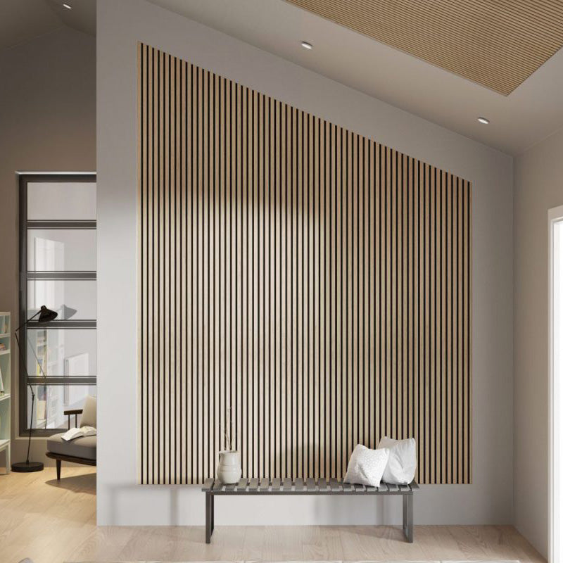 Acoustic Wood Slat Wall Panel – 240cm Oak Veneer
