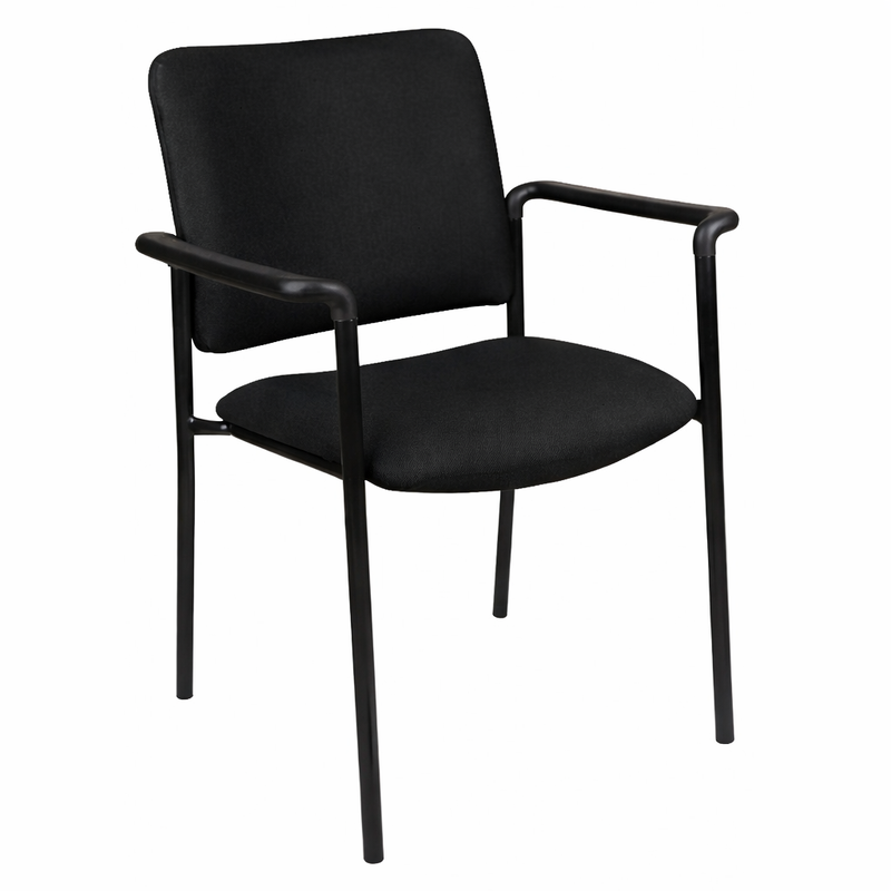 Lazer 40 Straight Arm Chair black frame reception chair upholstered seat