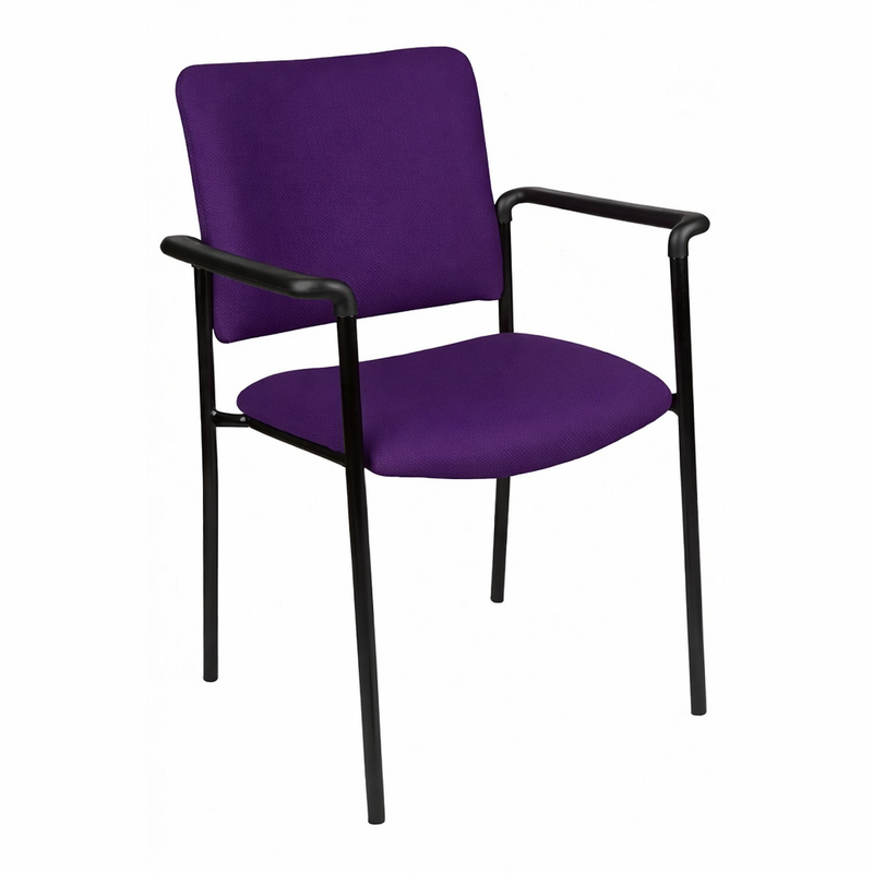 Lazer 40 Straight Armchair upholstered purple fabric office chair