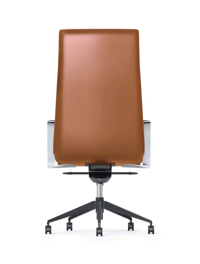 Mirage High Back Executive Chair Tan front view with genuine leather upholstery