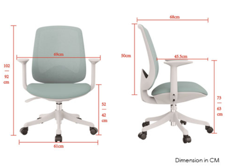 Modern blue mesh desk chair with white frame and padded seat suitable for office, meeting room and home workspace
