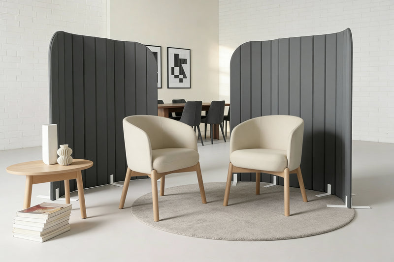 Acoustic room divider screen for commercial office noise reduction
